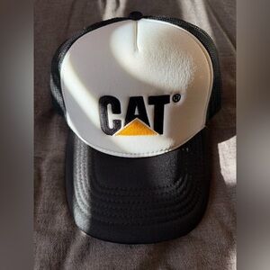 Caterpillar Black and White Trucker Hat